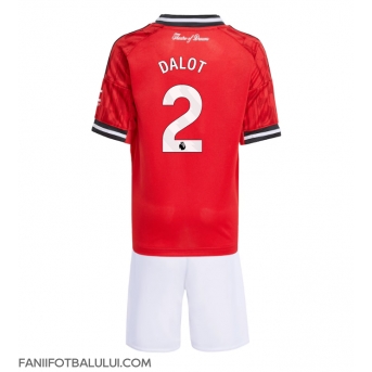 Manchester United Diogo Dalot #2 Echipament de Fotbal Replică 2025-26 Copii Acasa (+ Șorturi)